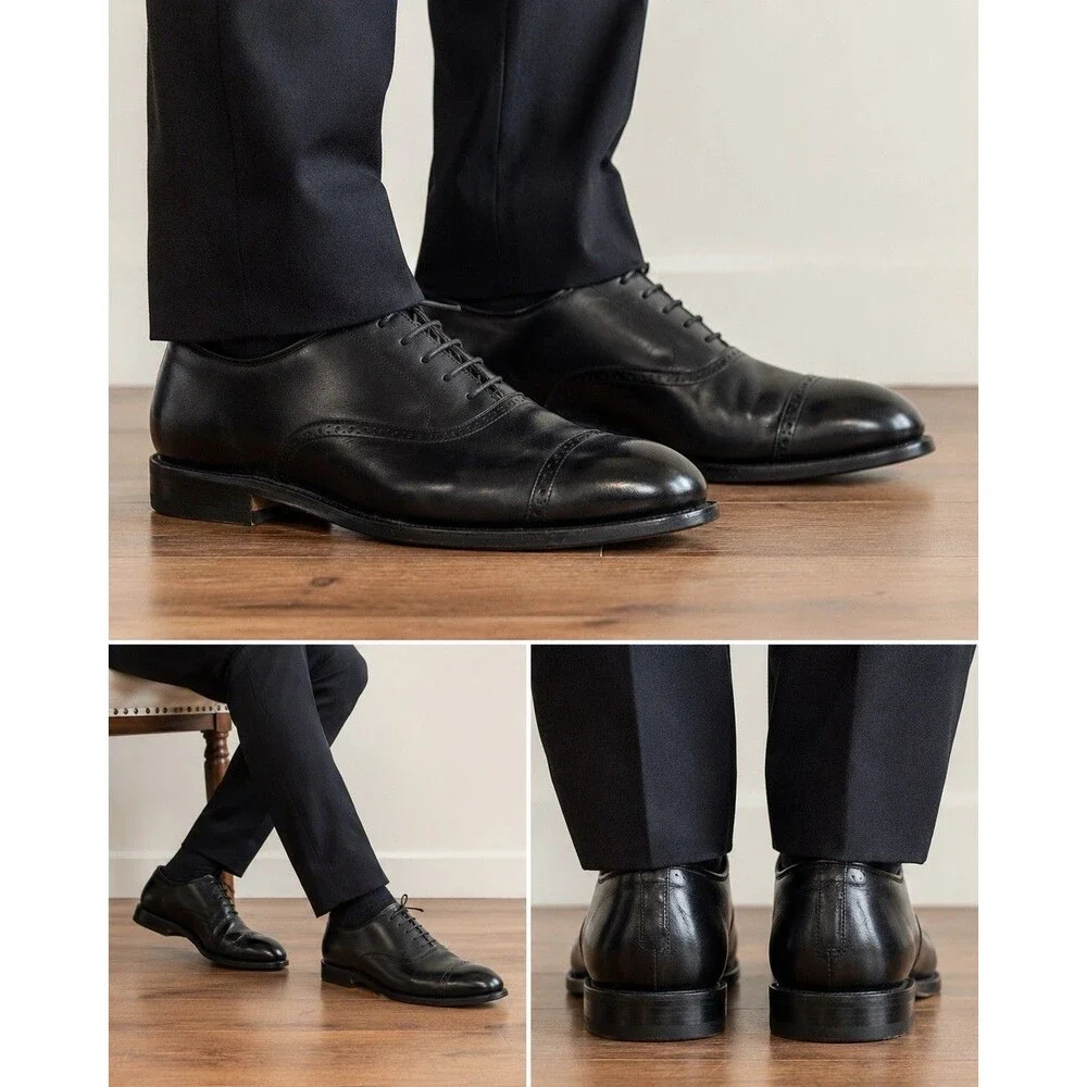 Allen Edmonds Ashton Black Cap Toe Oxford Dress Shoes Men’s Size 7D USA Leather